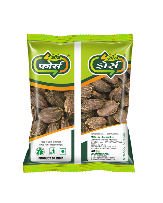 Black Elcha / Black Cardamom (એલચા) - Smoky & Bold Taste - Green Force Food Products