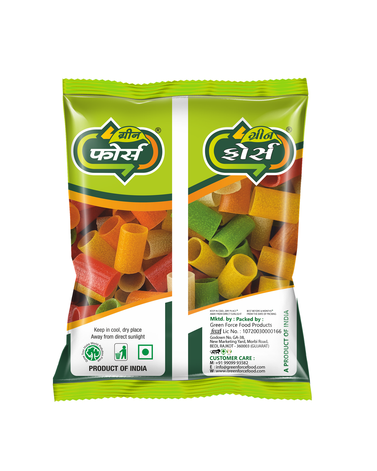 Fryums Colour Medium (પાઈપ કલર મીડીયમ) - Tasty, Crispy & Bright - Green Force Food Products
