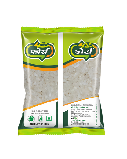 Flakes Rice for Fry / Chiwda Flakes (તળવાના પૌવા) - Crispy & Perfect for Snacks - Green Force Food Products