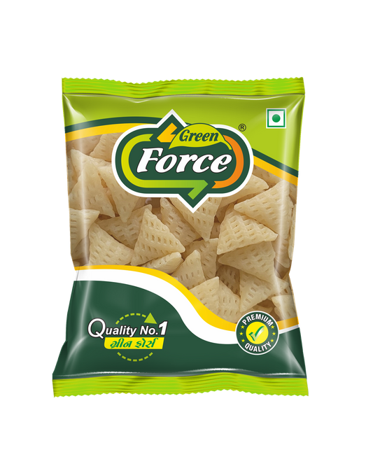 Fryums Triangle (ફ્રાયમ્સ સમોસા) - Light & Crispy Bites - Green Force Food Products